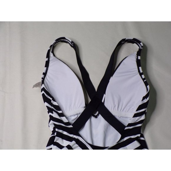 LA BLANCA Plunge Archistripe One Piece Swimsuit 8 NEW $149 - Picture 7 of 7
